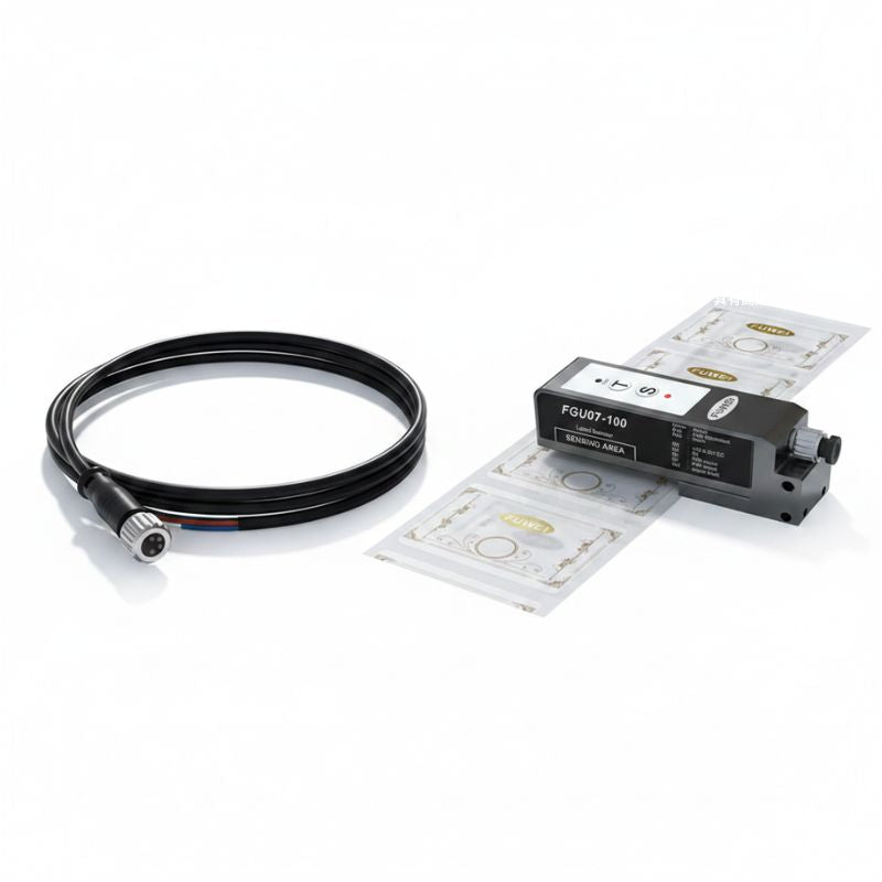 Clear-on-Clear Transparent Label Sensor | Universal NPN/PNP Forked Capacitive Switch with 0.1ms High-Speed Response