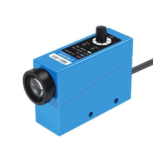 NPN Photoelectric Contrast Sensor | 10mm Standard Sensing Distance RGB Color Mark Switch for Labeling & Printing