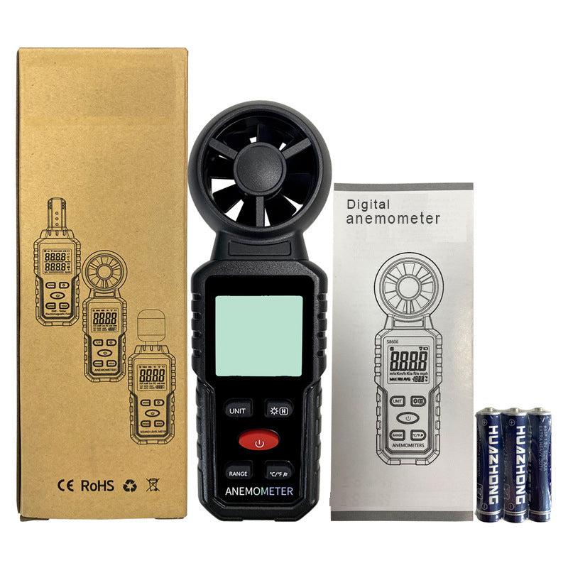 Digital handheld anemometer measuring instrument