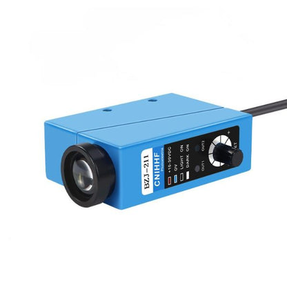 NPN Photoelectric Contrast Sensor | 10mm Standard Sensing Distance RGB Color Mark Switch for Labeling & Printing