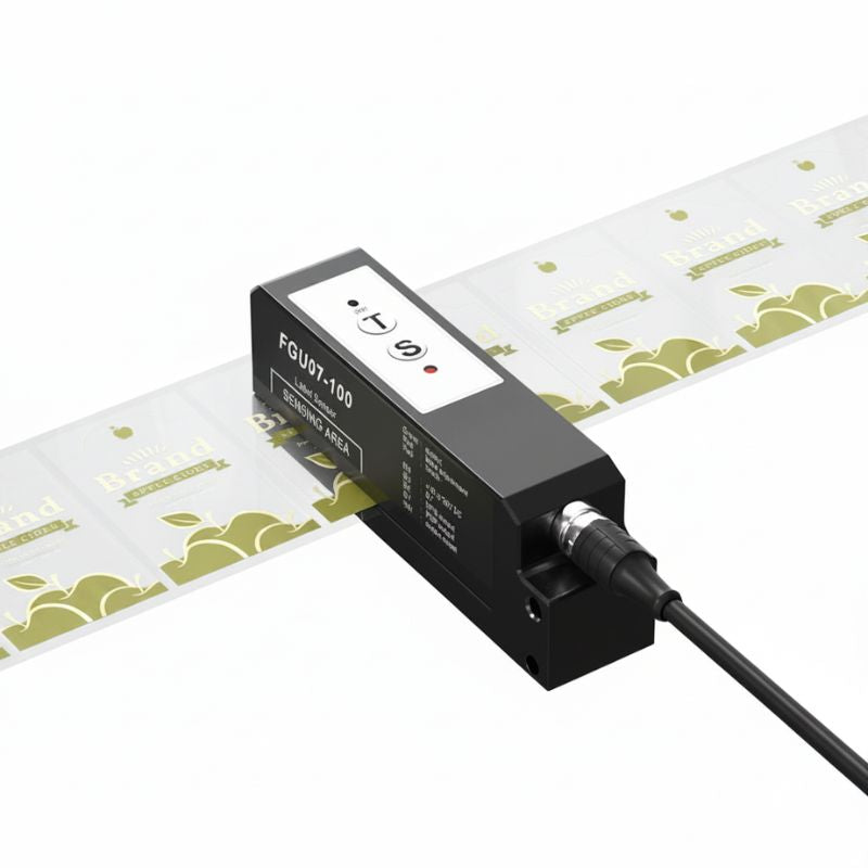 Clear-on-Clear Transparent Label Sensor | Universal NPN/PNP Forked Capacitive Switch with 0.1ms High-Speed Response
