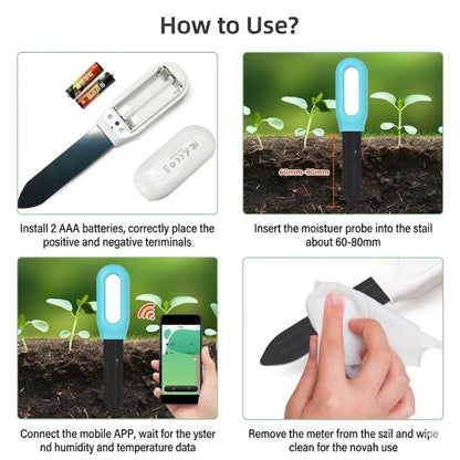 2-in-1 wireless Bluetooth soil moisture meter and thermometer best wireless soil sensor