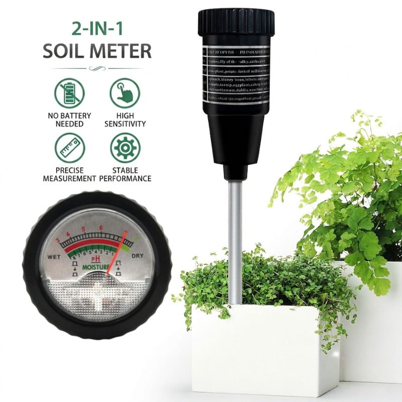 Professional 2-in-1 Soil pH Meter & Tester for Farming | Best Most Accurate Soil Test