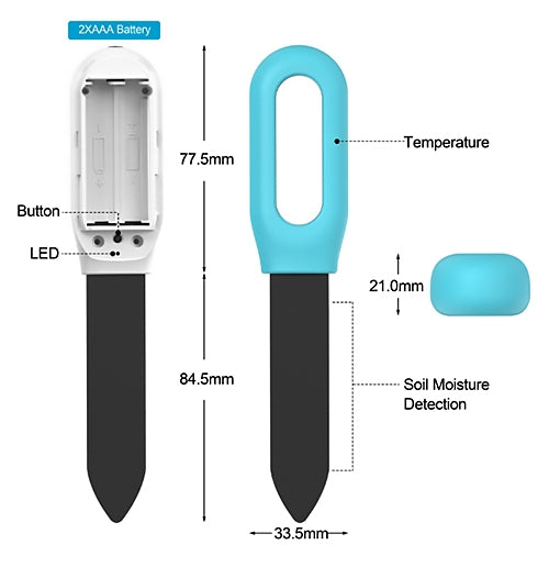 2-in-1 wireless Bluetooth soil moisture meter and thermometer best wireless soil sensor